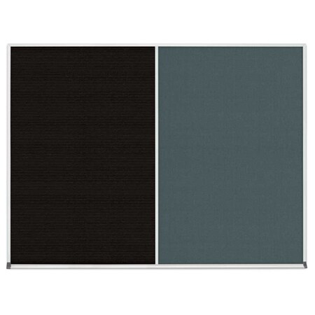 United Visual Products Triple Door Radius Corkboard, 96"x48", Bla, UV7006RC-BLACK-COBACC UV7006RC-BLACK-COBACC